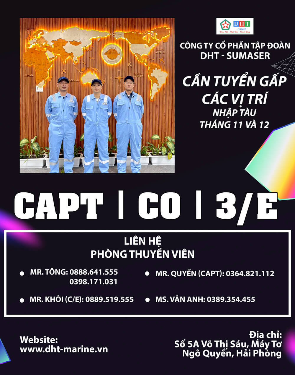 Tuyển dụng bổ sung CAPT | C/O |  3/E 