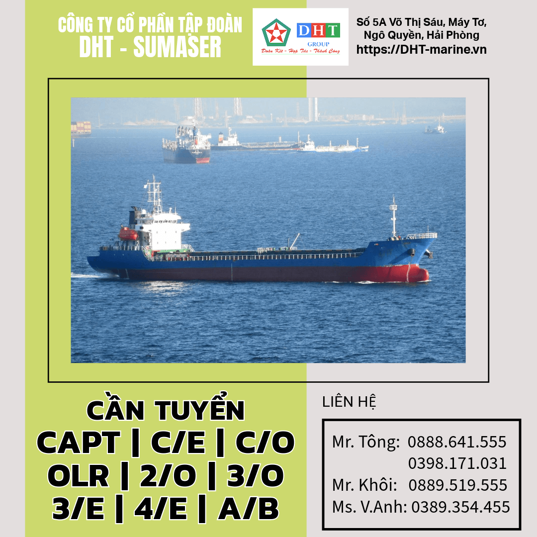 Tuyển dụng bổ sung các vị trí nhập tàu tháng 11 và 12 này